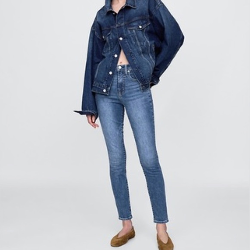 GAP High Rise Skinny Jeans Tall 32x32 Stretch Dark Wash Size 32